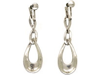Art Deco Silver & Marcasite Triple Hoop Earrings