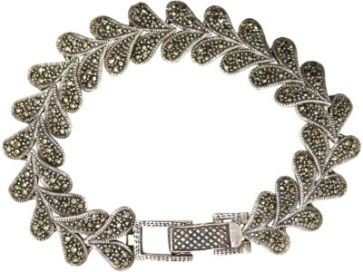 Silver & Marcasite Leaf Bracelet