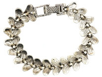 Silver & Marcasite Leaf Bracelet
