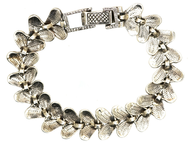 Silver & Marcasite Leaf Bracelet