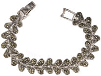 Silver & Marcasite Leaf Bracelet