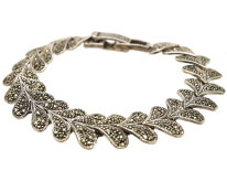 Silver & Marcasite Leaf Bracelet