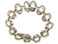 Art Deco Silver & Marcasite Interlinking Rings Bracelet