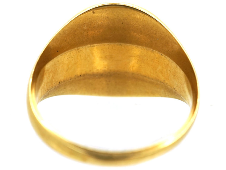 Victorian 18ct Gold Signet Ring With Crest Intaglio
