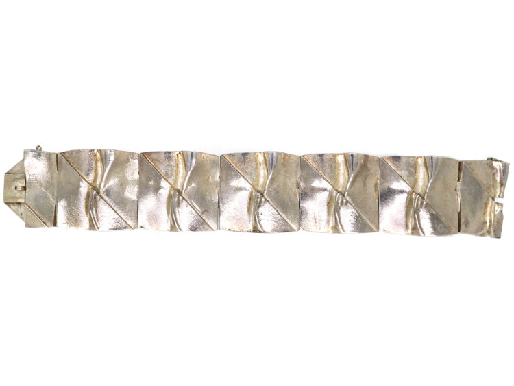 Wide Silver Bracelet by Bjorn Weckstrom for Lapponia