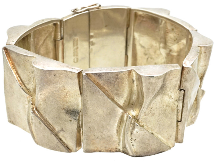 Wide Silver Bracelet by Bjorn Weckstrom for Lapponia