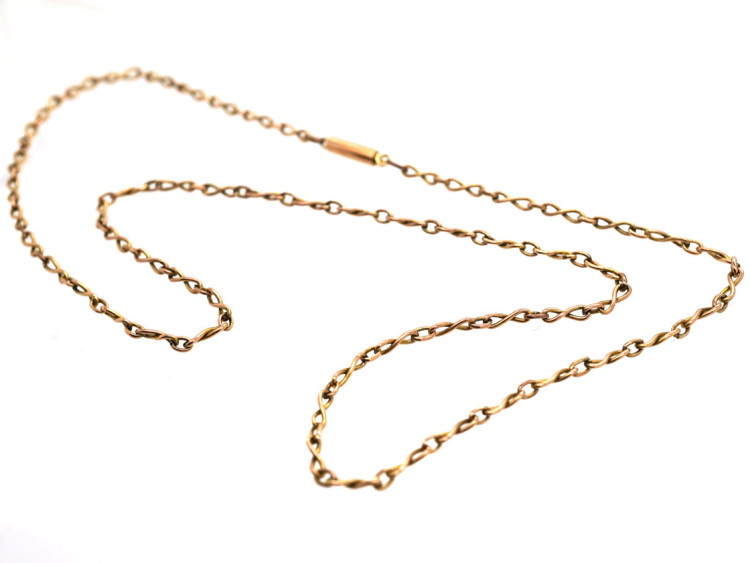 Edwardian 9ct Gold Figure of Eight Link Chain