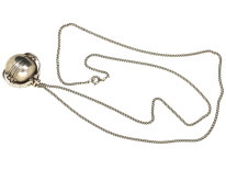 Silver Globe Shaped Four Compartment Locket on Silver Chain