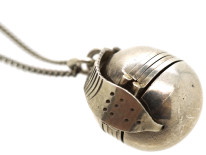 Silver Globe Shaped Four Compartment Locket on Silver Chain