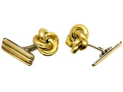Silver Gilt Knot & Bar Cufflinks