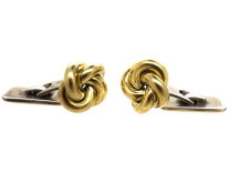 Silver Gilt Knot & Bar Cufflinks