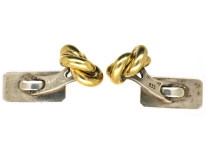 Silver Gilt Knot & Bar Cufflinks