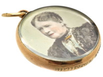 Edwardian 9ct Gold Double Sided Round Locket Pendant