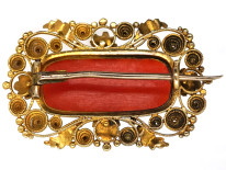 Georgian 18ct Gold & Pineapple Cut Coral Brooch