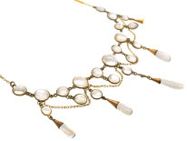 Edwardian 15ct Gold, Moonstone & Sapphire Necklace