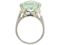 14ct White Gold Large Oval Aquamarine Ring