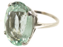 14ct White Gold Large Oval Aquamarine Ring