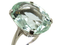 14ct White Gold Large Oval Aquamarine Ring
