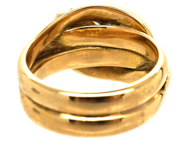 Victorian 18ct Gold Double Snake Ring Set With Rubies & Diamonds