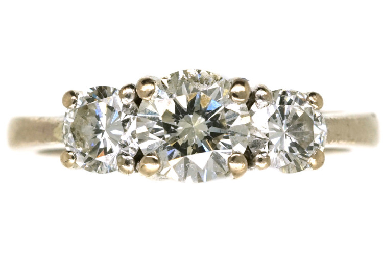 18ct White Gold Three Stone Diamond Ring