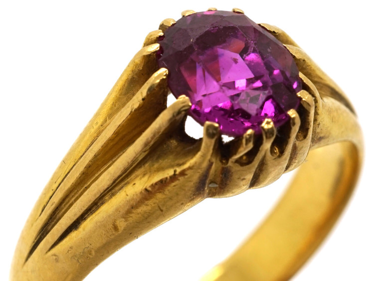 Victorian 18ct Gold & Pink Sapphire Ring