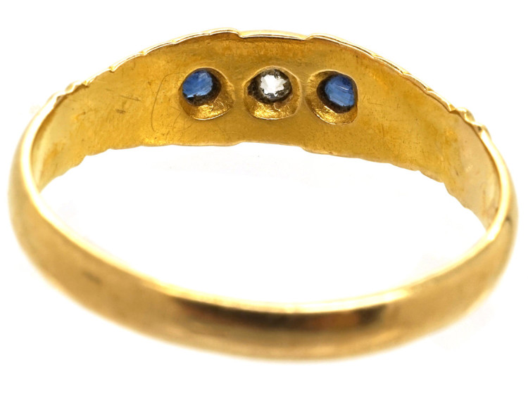 Victorian 18ct Gold, Two Sapphire & One Diamond Ring