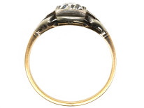 Art Deco 14ct White & Yellow Gold, Diamond Ring With Ornate Shoulders
