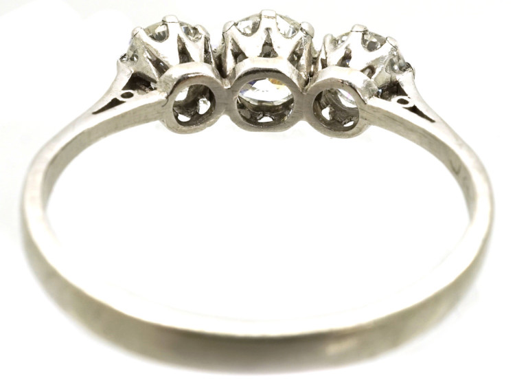18ct White Gold & Platinum Three Stone Diamond Ring