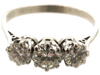 18ct White Gold & Platinum Three Stone Diamond Ring