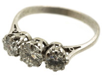 18ct White Gold & Platinum Three Stone Diamond Ring