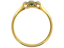 Art Deco 18ct Gold, Platinum, Emerald & Diamond Ring