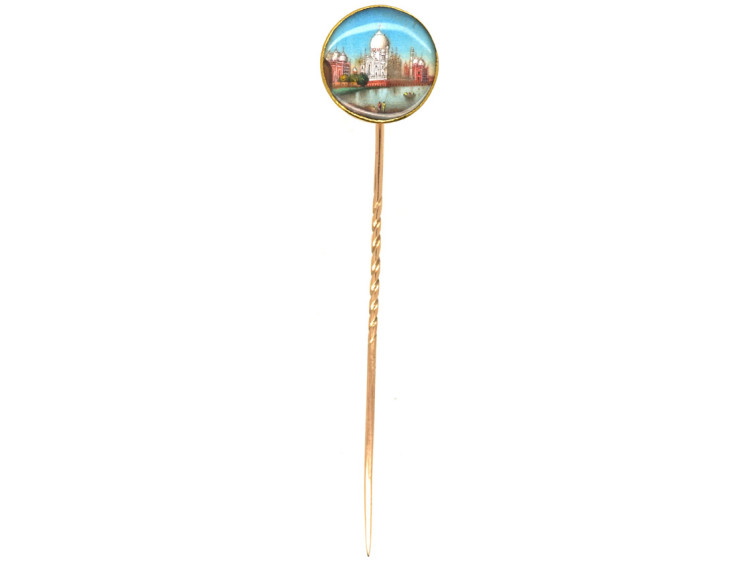 Victorian 18ct Gold Indian Miniature Tie Pin