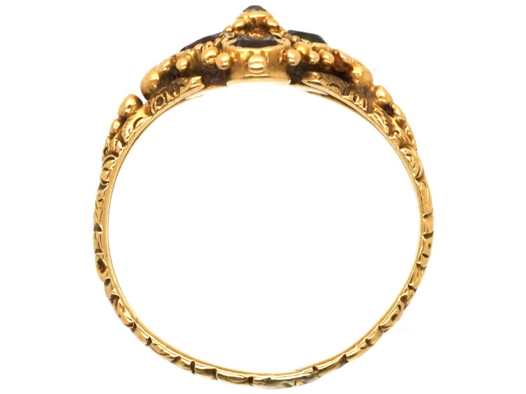 Georgian 18ct Gold Pansy Regard Ring