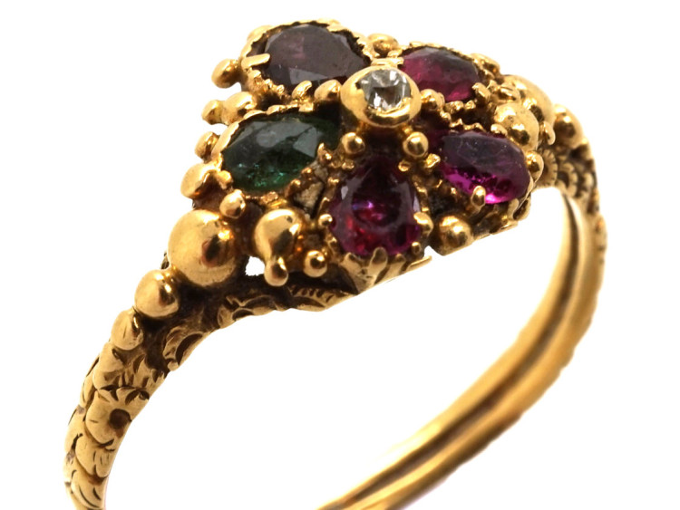 Georgian 18ct Gold Pansy Regard Ring