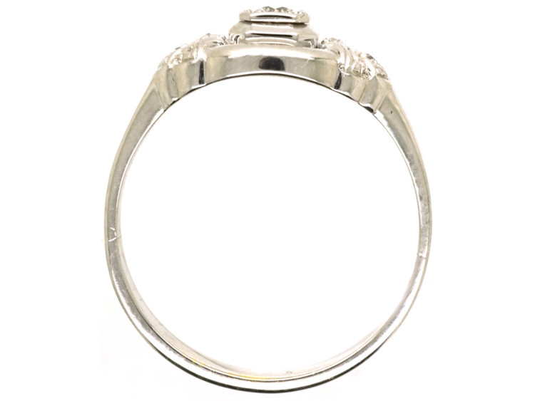 Art Deco 14ct White Gold & Diamond Ring