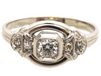 Art Deco 14ct White Gold & Diamond Ring