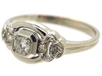 Art Deco 14ct White Gold & Diamond Ring