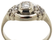 Art Deco 14ct White Gold & Diamond Ring