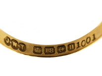 Edwardian 18ct Gold, Three Sapphire & Two Diamond Ring