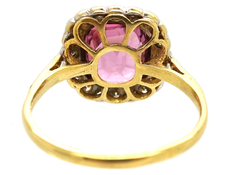 18ct Gold, Platinum, Natural Pink Spinel & Diamond Ring