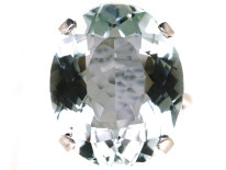 14ct White Gold Large Oval Aquamarine Ring