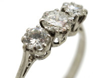 Platinum, Three Stone Diamond Ring