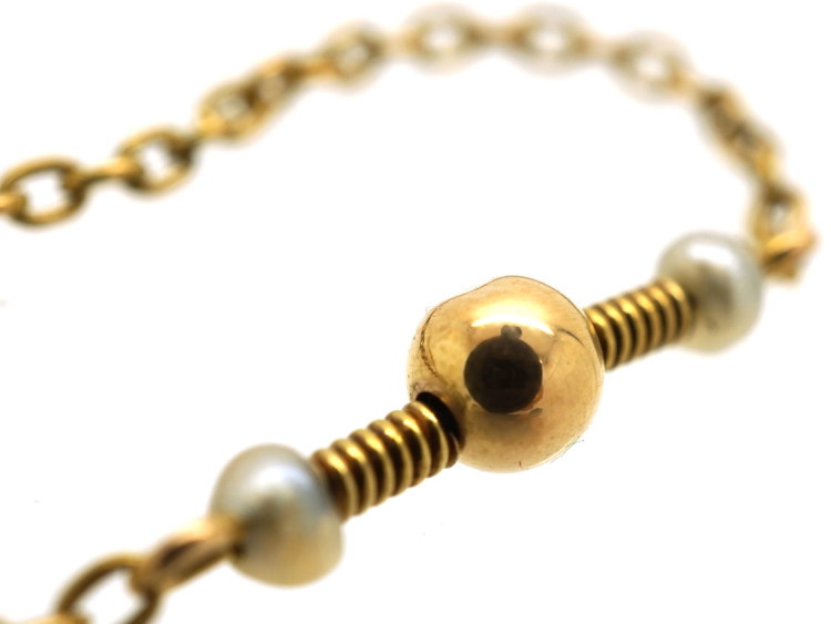 Edwardian 15ct Gold & Pearl Chain