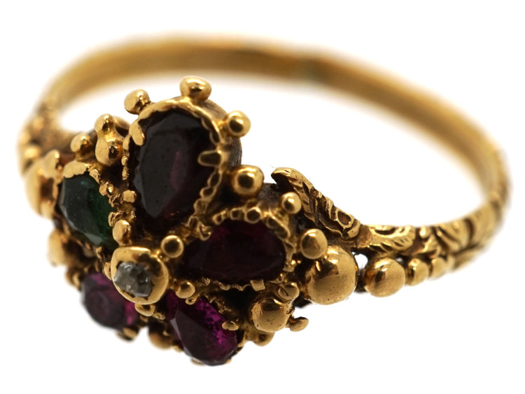 Georgian 18ct Gold Pansy Regard Ring
