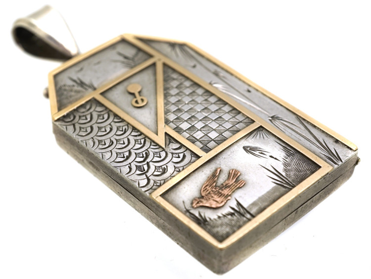 Victorian Aesthetic Period Silver & Gold Overlay Locket