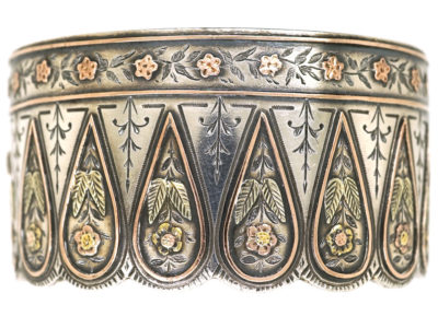 Victorian Silver & Gold Overlay Bangle