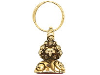 Georgian 18ct Gold Cased Seal with Fox Mask & Carnelian Intaglio Base