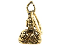 Georgian 18ct Gold Cased Seal with Fox Mask & Carnelian Intaglio Base