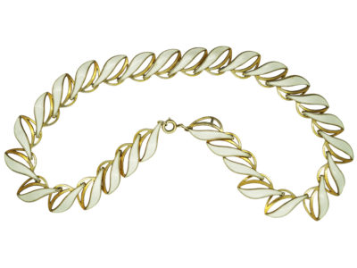 Silver & White Enamel Necklace by Albert Scharning