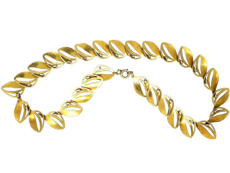 Silver & White Enamel Necklace by Albert Scharning